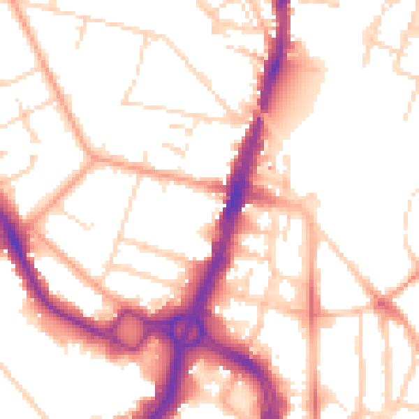 Daytime road noise heatmap for WD17 1RY