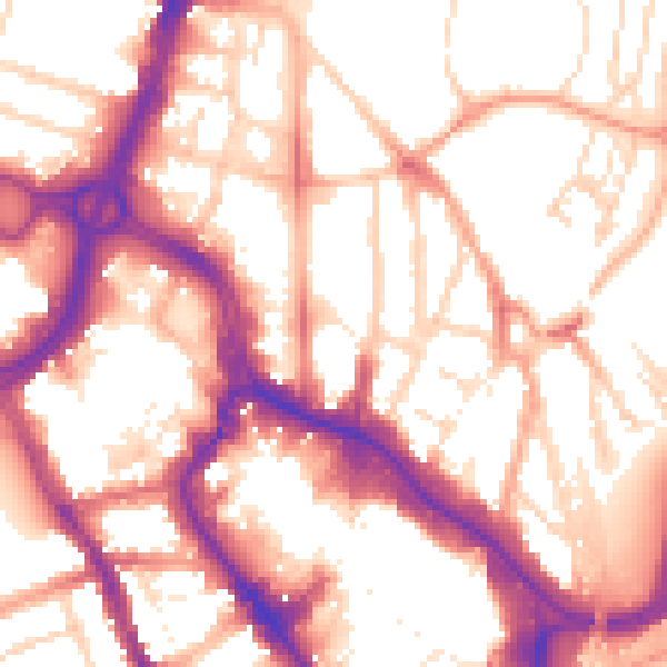 Daytime road noise heatmap for WD17 2AQ