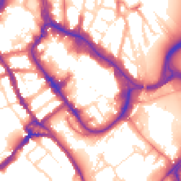 Daytime road noise heatmap for WD17 2BJ
