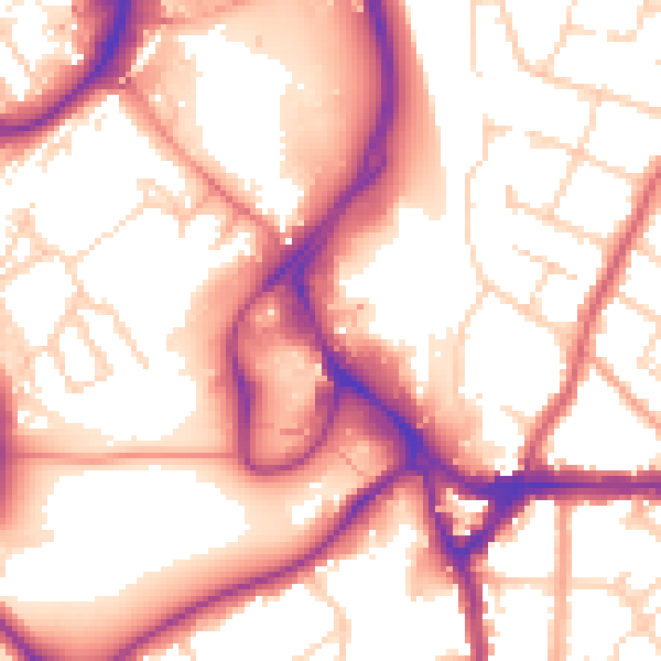 Daytime road noise heatmap for WD17 2HX