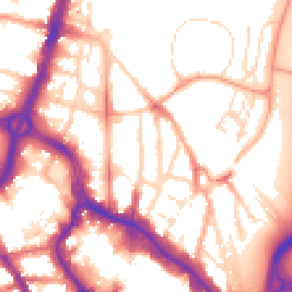 Daytime road noise heatmap for WD17 2PZ