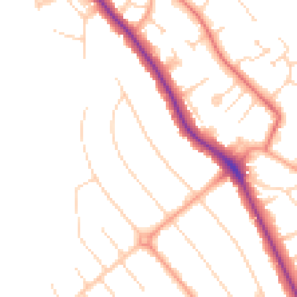 Daytime road noise heatmap for WD17 3DD