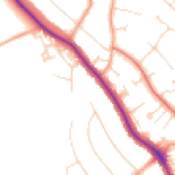 Daytime road noise heatmap for WD17 3DF