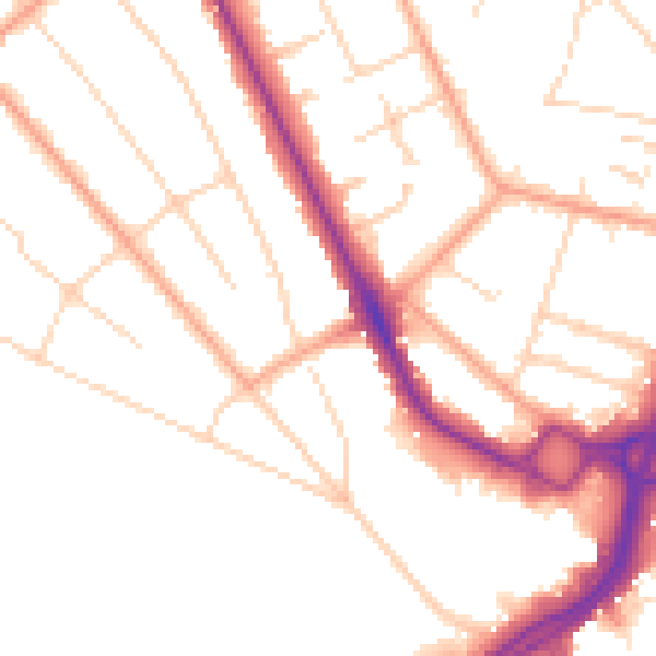 Daytime road noise heatmap for WD17 3DH