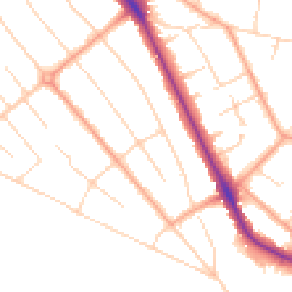 Daytime road noise heatmap for WD17 3DT