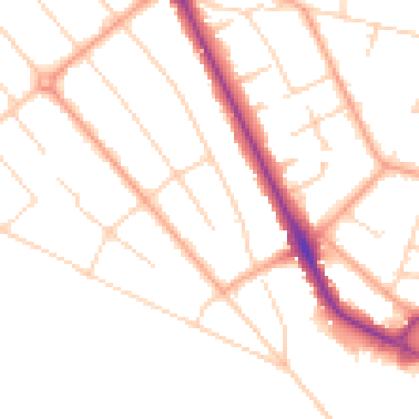 Daytime road noise heatmap for WD17 3DU