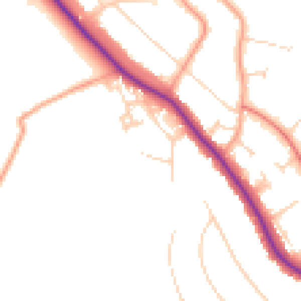 Daytime road noise heatmap for WD17 3HN