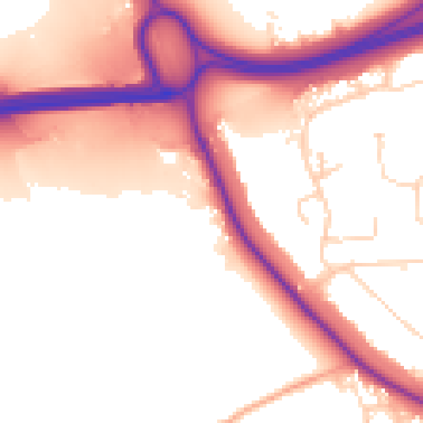 Daytime road noise heatmap for WD17 3NL