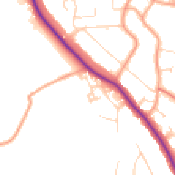 Daytime road noise heatmap for WD17 3TY