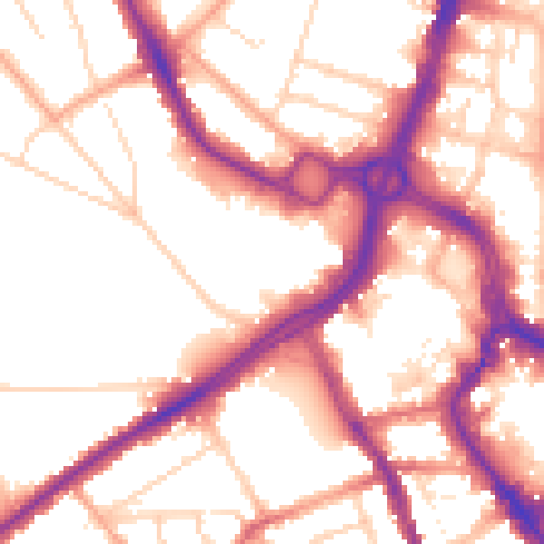 Daytime road noise heatmap for WD17 3XE