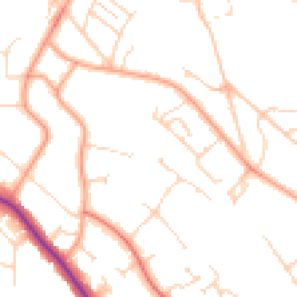 Daytime road noise heatmap for WD17 4AP