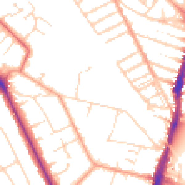 Daytime road noise heatmap for WD17 4AQ