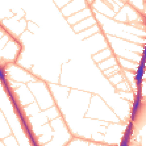Daytime road noise heatmap for WD17 4AS