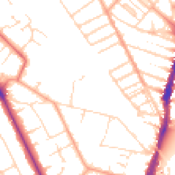 Daytime road noise heatmap for WD17 4AW