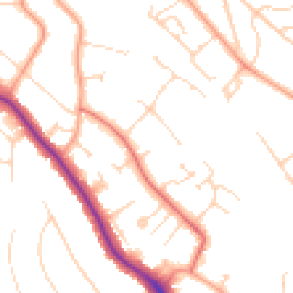 Daytime road noise heatmap for WD17 4BN