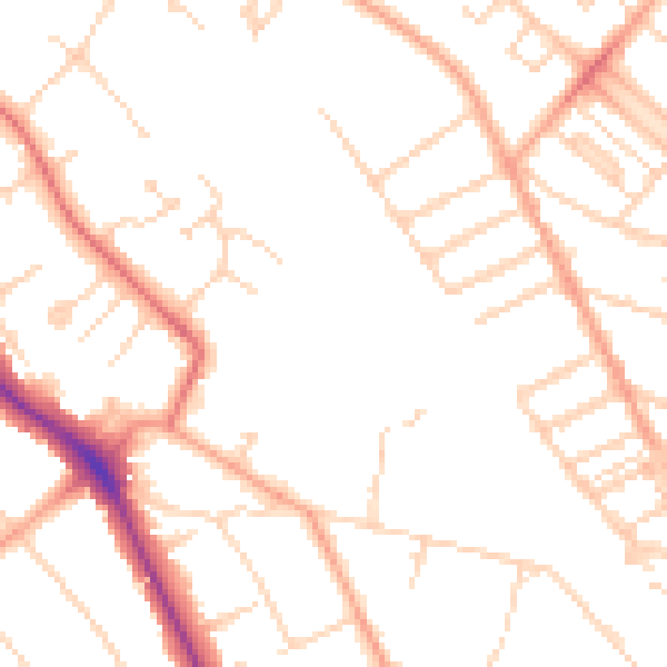 Daytime road noise heatmap for WD17 4DF