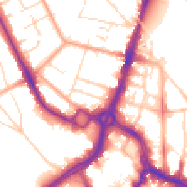 Daytime road noise heatmap for WD17 4EL