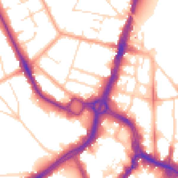 Daytime road noise heatmap for WD17 4EP