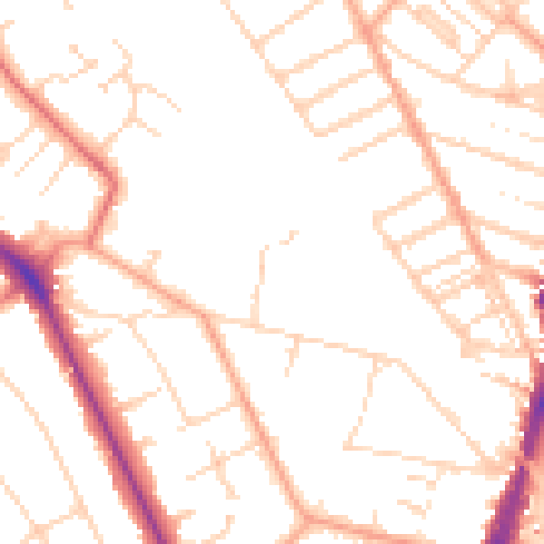 Daytime road noise heatmap for WD17 4HQ