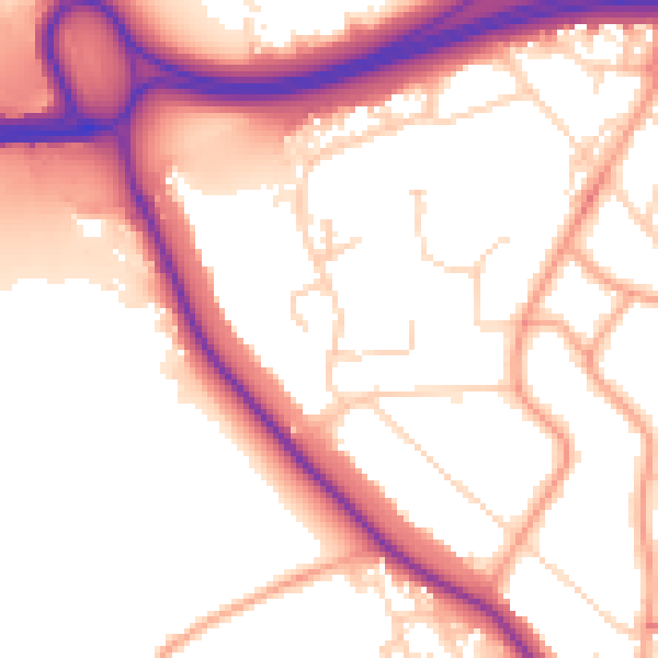 Daytime road noise heatmap for WD17 4JJ
