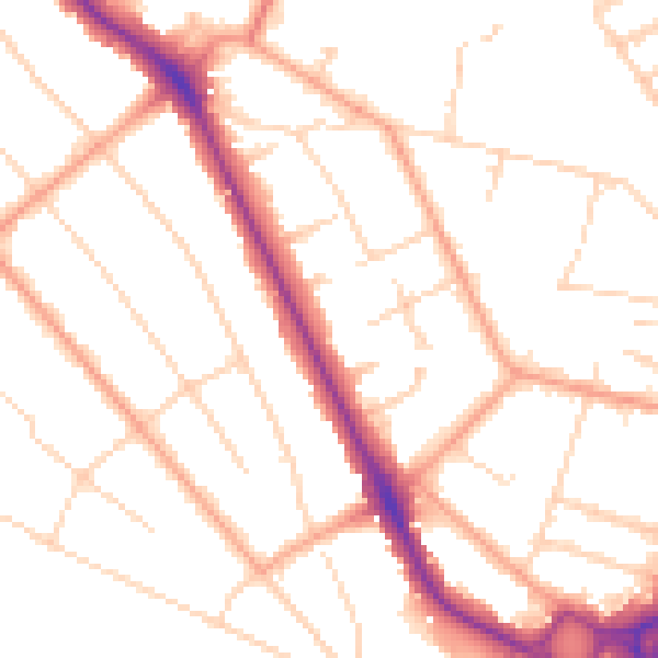 Daytime road noise heatmap for WD17 4LA