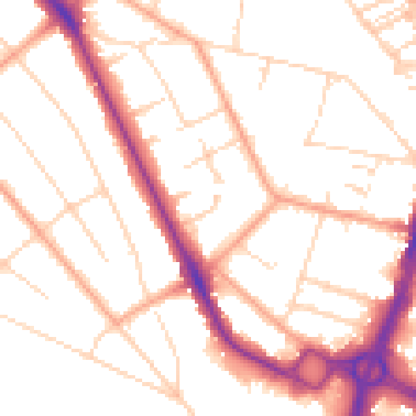 Daytime road noise heatmap for WD17 4LB