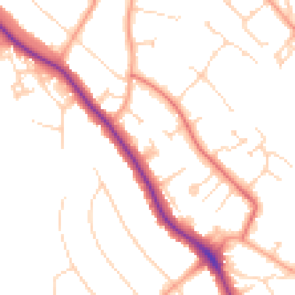 Daytime road noise heatmap for WD17 4LP