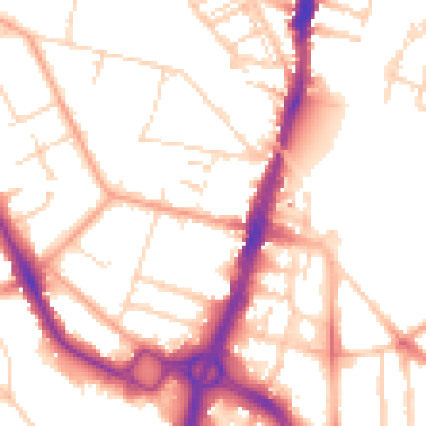 Daytime road noise heatmap for WD17 4PT