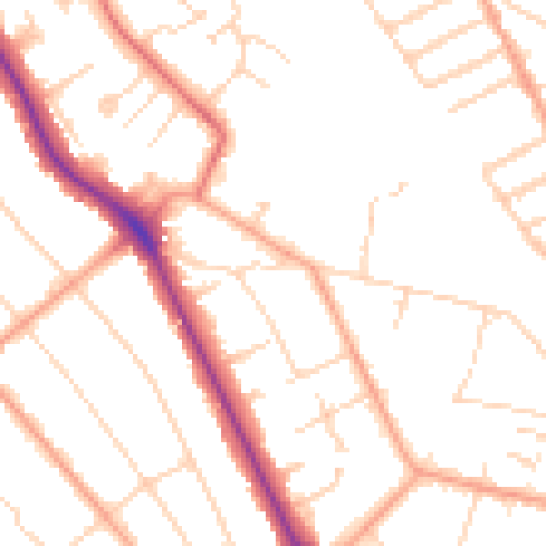 Daytime road noise heatmap for WD17 4RN