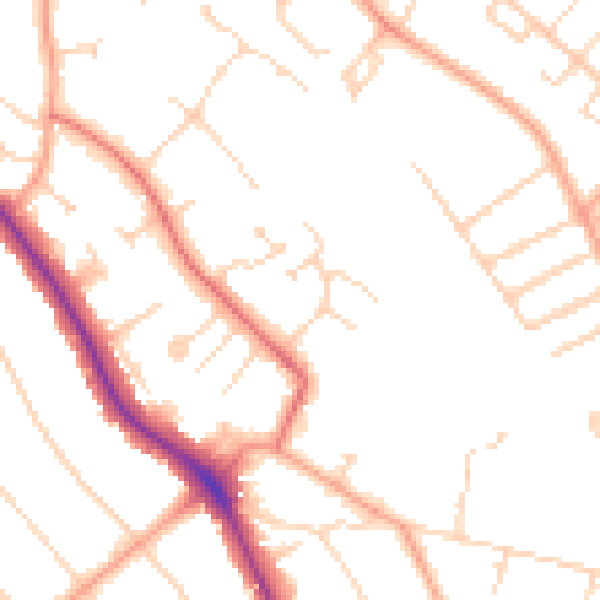 Daytime road noise heatmap for WD17 4RX