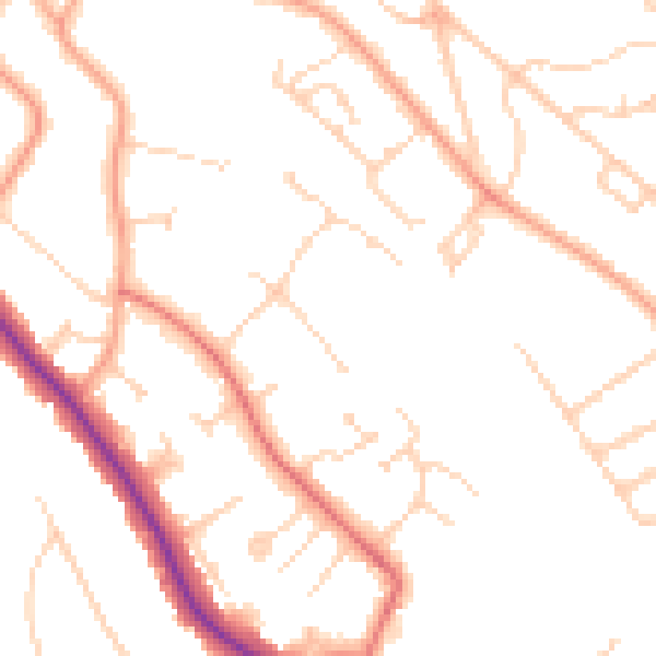 Daytime road noise heatmap for WD17 4SH