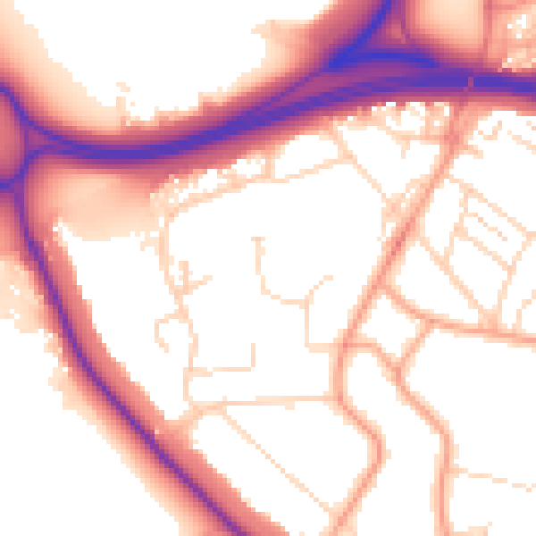 Daytime road noise heatmap for WD17 4SS