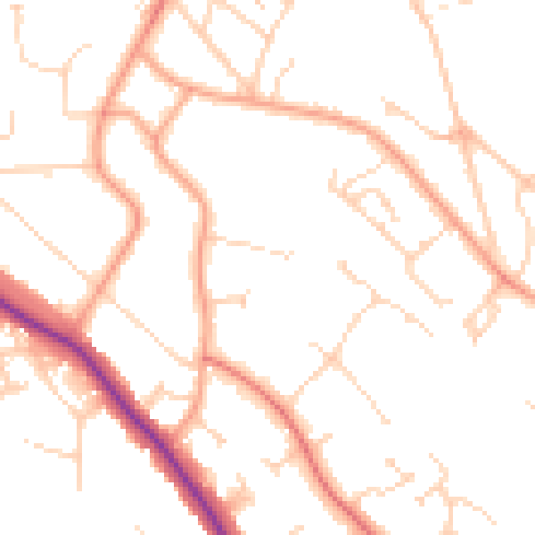 Daytime road noise heatmap for WD17 4SZ