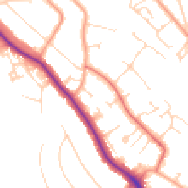 Daytime road noise heatmap for WD17 4TG