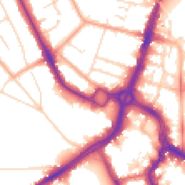 Daytime road noise heatmap for WD17 4WP