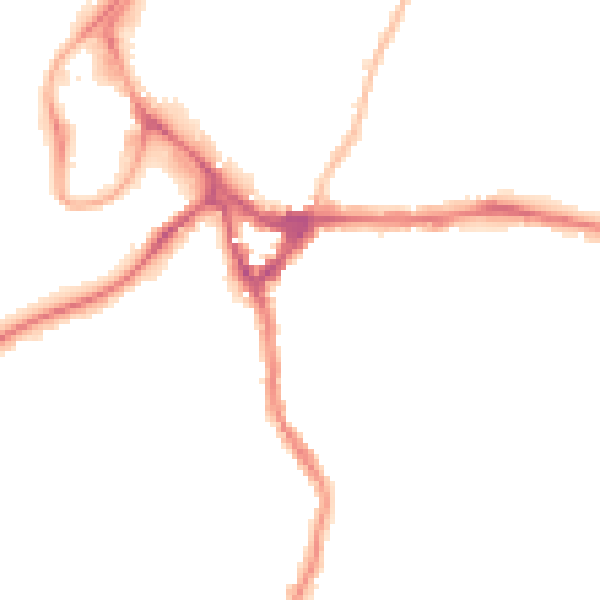 Night-time road noise heatmap for WD19 4AE