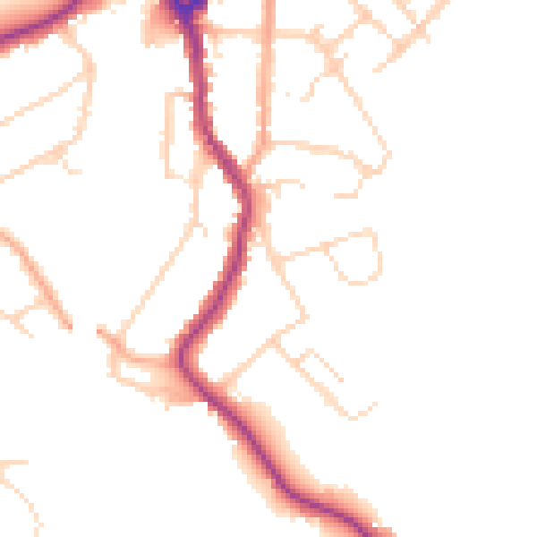 Daytime road noise heatmap for WD19 4AS