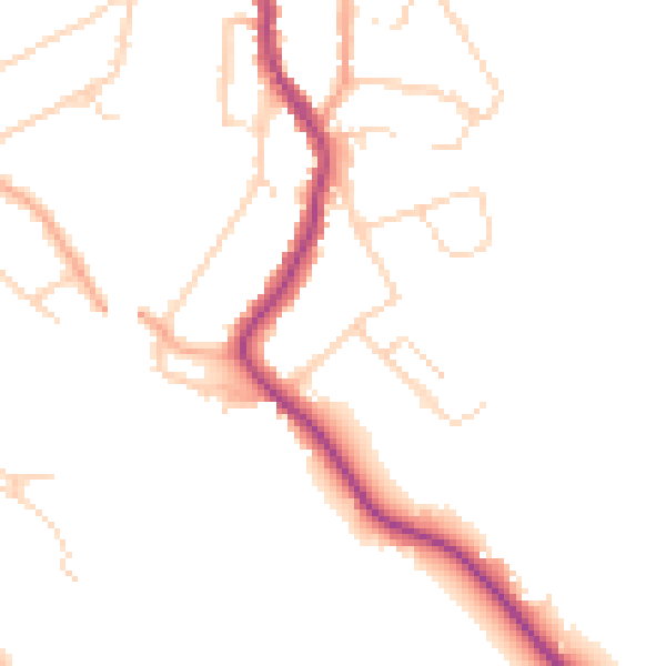 Daytime road noise heatmap for WD19 4AZ