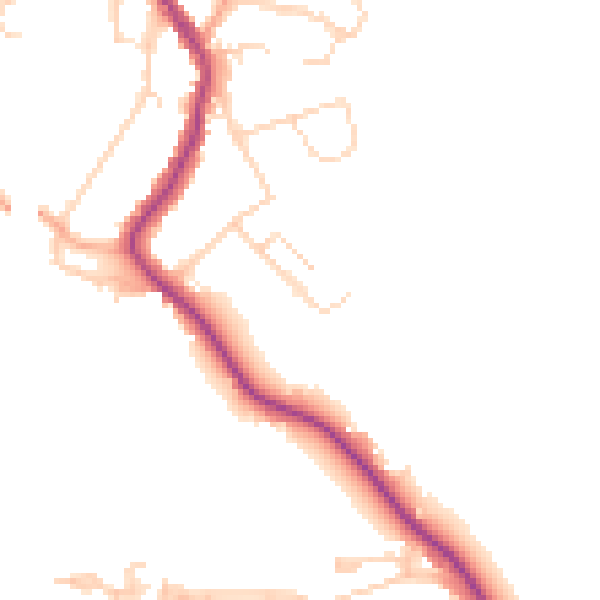 Daytime road noise heatmap for WD19 4BE