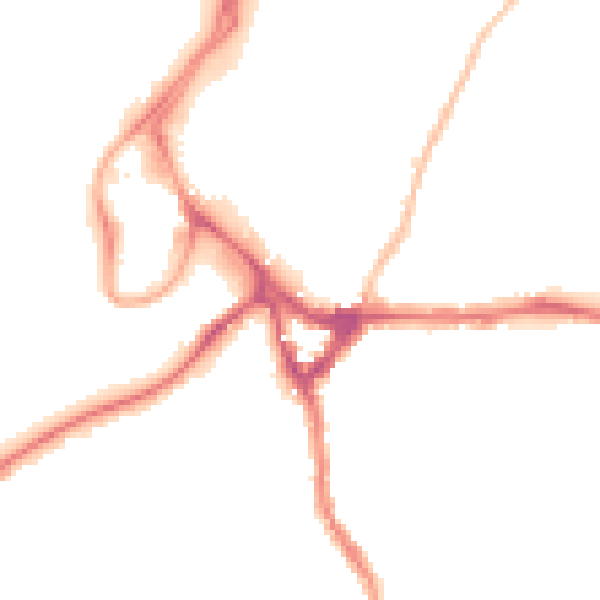 Night-time road noise heatmap for WD19 4BN