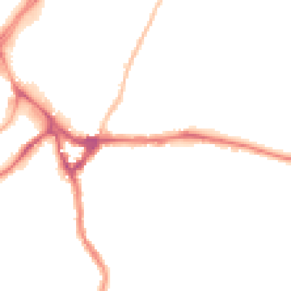 Night-time road noise heatmap for WD19 4DA