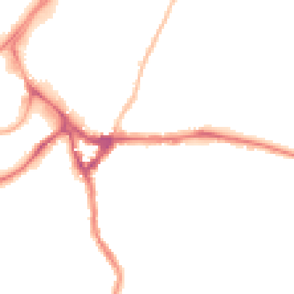 Night-time road noise heatmap for WD19 4DB
