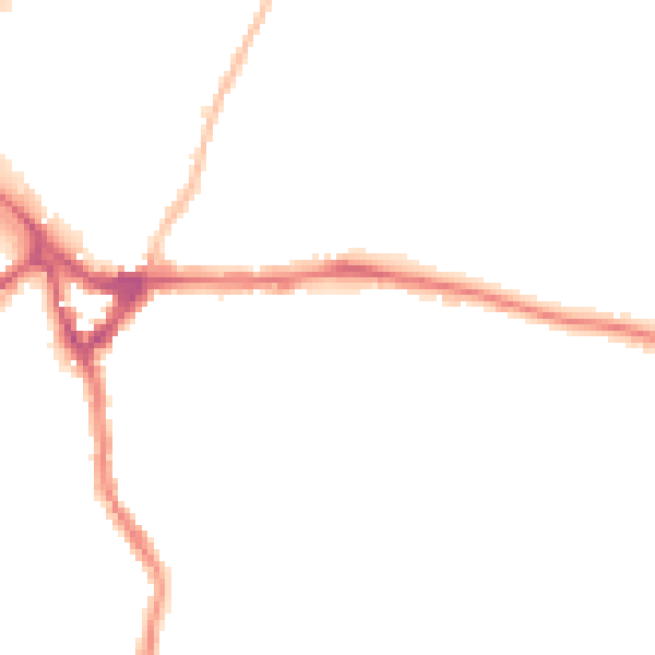 Night-time road noise heatmap for WD19 4DD