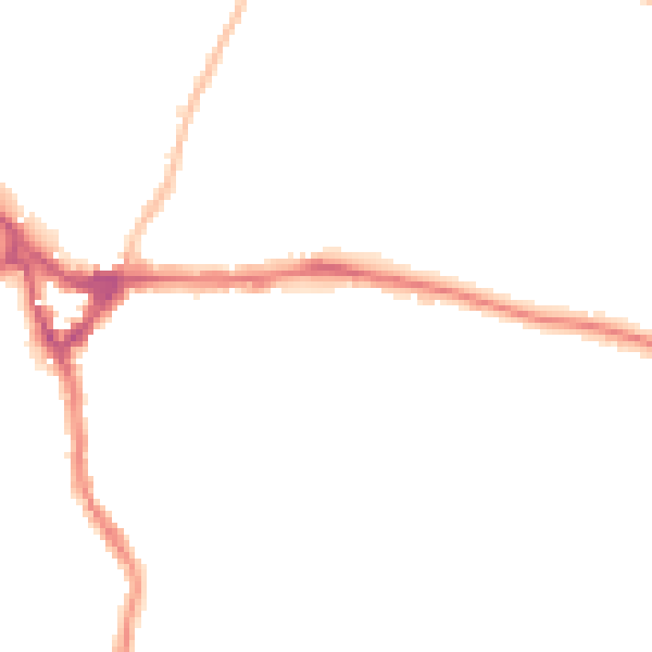 Night-time road noise heatmap for WD19 4DE