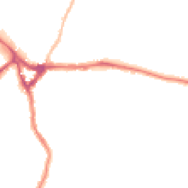 Night-time road noise heatmap for WD19 4DL