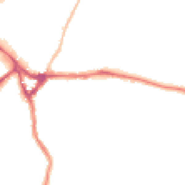 Night-time road noise heatmap for WD19 4DN