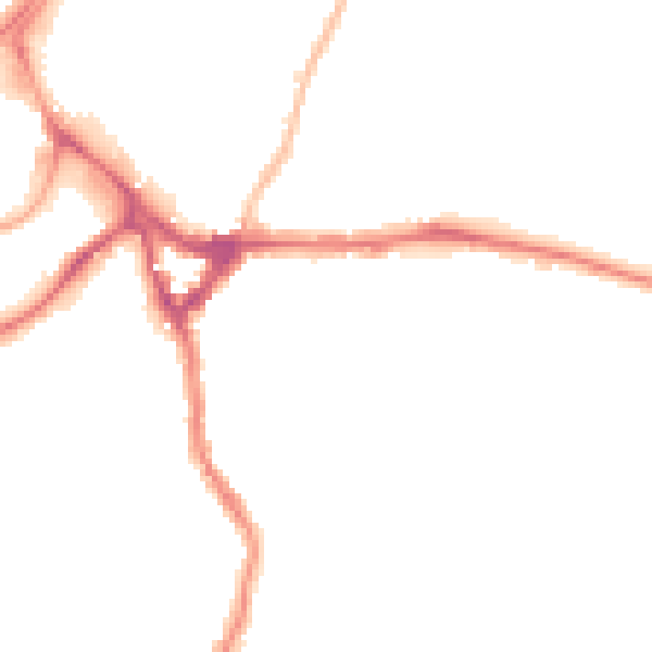 Night-time road noise heatmap for WD19 4DS