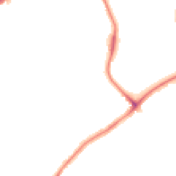 Night-time road noise heatmap for WD19 4JG