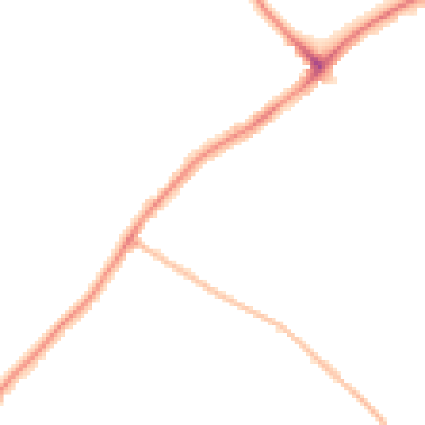 Night-time road noise heatmap for WD19 4LD