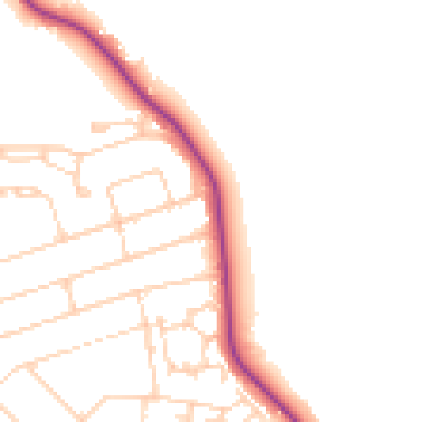 Daytime road noise heatmap for WD19 5AE